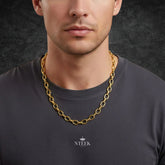 Gleam Gold Link Chain – 5.5mm, Stainless Steel, 16 inch (Men & Boys)