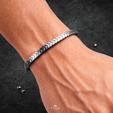 Black Chevron Stainless Steel Bracelet