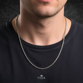 Silver Box Chain Necklace – 3mm, Stainless Steel (18-32 inch)