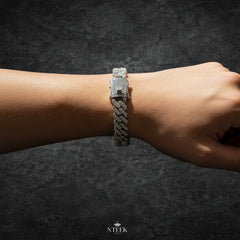 Silver Diamond Stainless Steel Bracelet