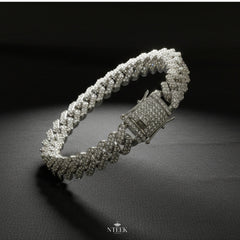 Silver Diamond Stainless Steel Bracelet