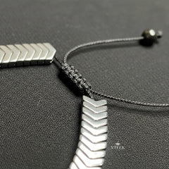 Black Chevron Stainless Steel Bracelet
