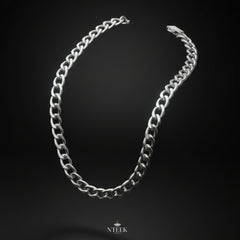 Classic Silver Cuban Link Chain Necklace – 24-Inch