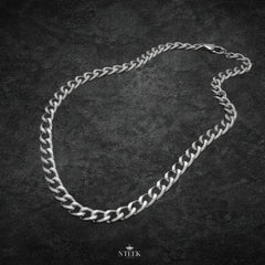 Classic Silver Cuban Link Chain Necklace – 24-Inch