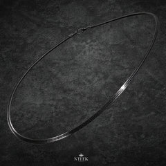 Black Stainless Steel Snake Chain Necklace – 18-Inch