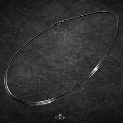 Black Stainless Steel Snake Chain Necklace – 18-Inch