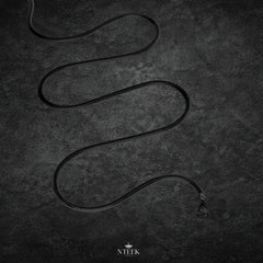 Black Stainless Steel Snake Chain Necklace – 18-Inch